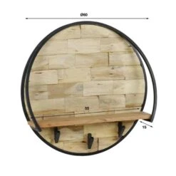 Hoyz - Wandschap / Kapstok Ø60 Mill / Massief Acacia Gezandstraald 9 Hoyz - Wandschap / Kapstok Ø60 Mill / Massief Acacia Gezandstraald -Beste Opslag Winkel 1000069338 0103