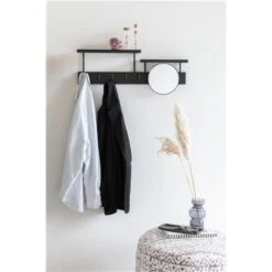 Giga Meubel Spiegelkapstok Zwart - Hout - Kapstok Joben -Beste Opslag Winkel 1000069761 0103