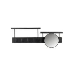 Giga Meubel Spiegelkapstok Zwart - Hout - Kapstok Joben