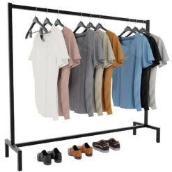 CLP Kledingrek Melva 150x38x120 Zwart -Beste Opslag Winkel 1000071147 0101