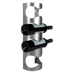 QUVIO Wand Wijnrek Voor 4 Flessen, Aluminium - Zilver -Beste Opslag Winkel 1000071747 0102