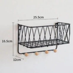 QUVIO Wandrek Met 4 Kapstokpunten Zwart 7 QUVIO Wandrek Met 4 Kapstokpunten Zwart -Beste Opslag Winkel 1000071750 0102