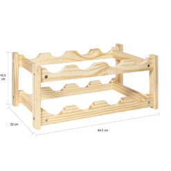 QUVIO Houten Wijnrek (2 Lagen) Voor 8 Flessen -Beste Opslag Winkel 1000071755 0102
