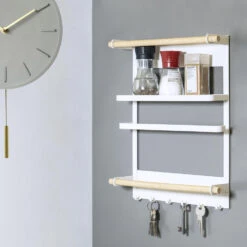 QUVIO Keukenrekje Metaal Met Magneet - Wit -Beste Opslag Winkel 1000071756 0102