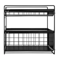 QUVIO Kruidenrek Metaal Met 2 Lades - Zwart 9 QUVIO Kruidenrek Metaal Met 2 Lades - Zwart -Beste Opslag Winkel 1000071768 0103