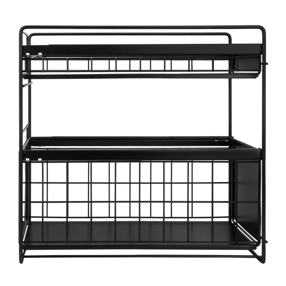 QUVIO Kruidenrek Metaal Met 2 Lades - Zwart 6 QUVIO Kruidenrek Metaal Met 2 Lades - Zwart - Afbeelding 4