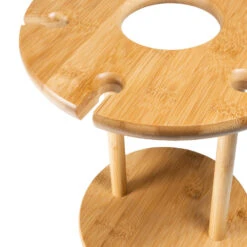 QUVIO Wijnrekje Rond Voor 1 Fles + 6 Glazen -Beste Opslag Winkel 1000071770 0102