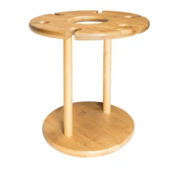 QUVIO Wijnrekje Rond Voor 1 Fles + 6 Glazen