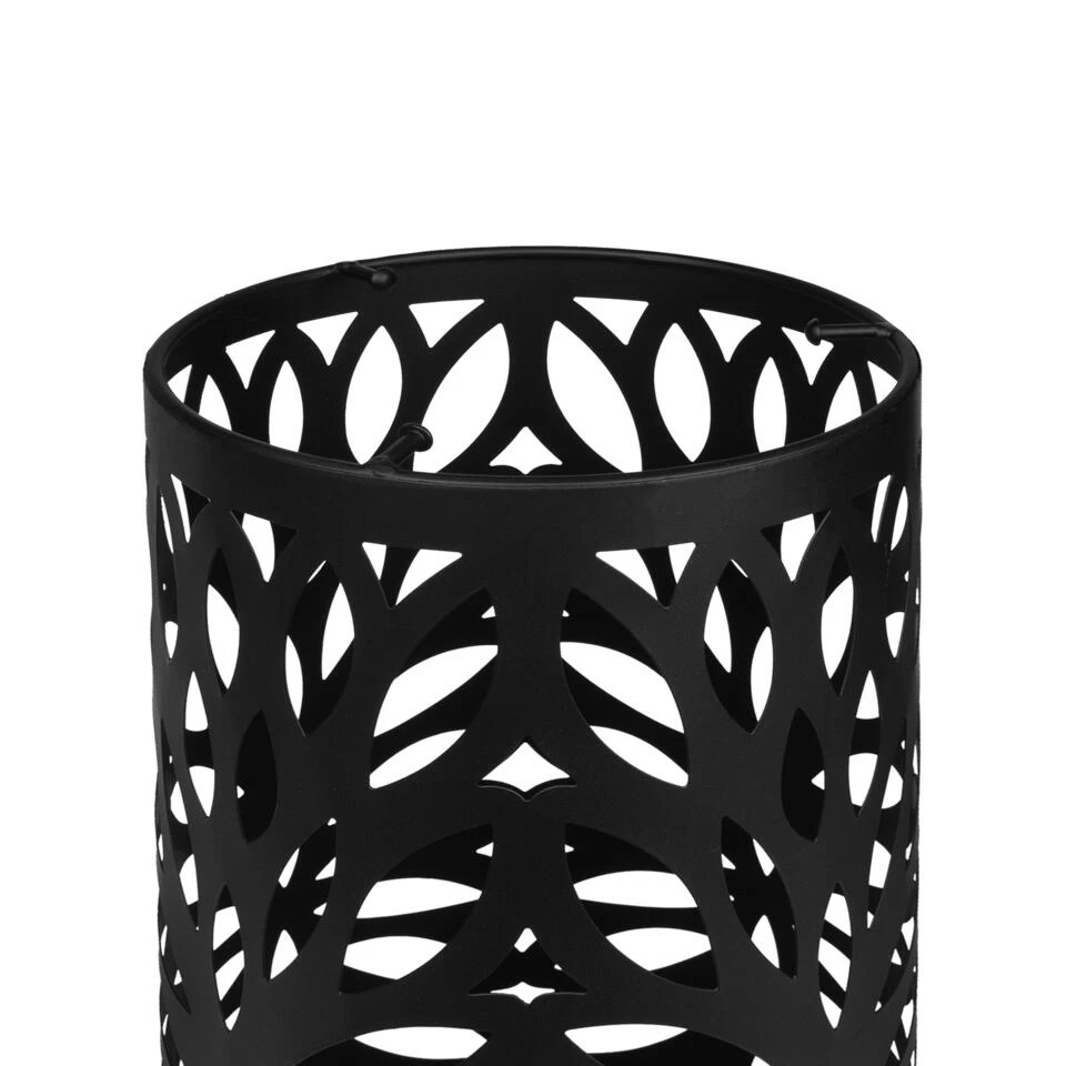 QUVIO Paraplubak Met Bladeren Patroon - Metaal - Zwart 5 QUVIO Paraplubak Met Bladeren Patroon - Metaal - Zwart - Afbeelding 3