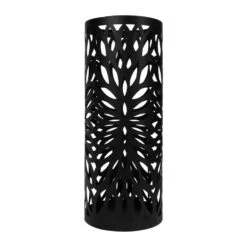 QUVIO Paraplubak Met Bladeren Patroon - Metaal - Zwart