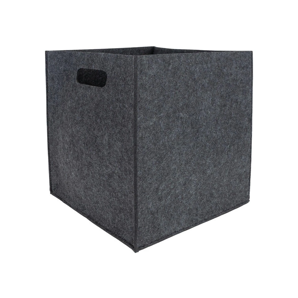 QUVIO Opbergbak Vilt Vierkant - Grijs 5 QUVIO Opbergbak Vilt Vierkant - Grijs - Afbeelding 3