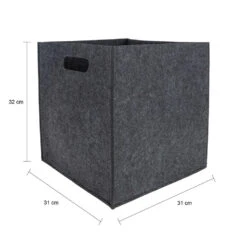 QUVIO Opbergbak Vilt Vierkant - Grijs 9 QUVIO Opbergbak Vilt Vierkant - Grijs -Beste Opslag Winkel 1000071778 0103