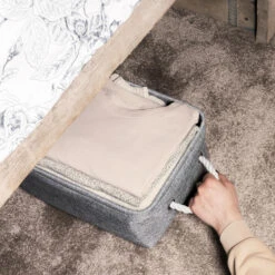 QUVIO Opbergmand Met Handvaten Van Touw - Grijs -Beste Opslag Winkel 1000071780 0101