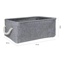 QUVIO Opbergmand Met Handvaten Van Touw - Grijs -Beste Opslag Winkel 1000071780 0102