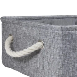QUVIO Opbergmand Met Handvaten Van Touw - Grijs -Beste Opslag Winkel 1000071780 0103