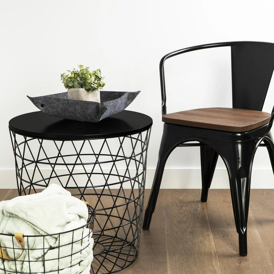 QUVIO Opbergbak Opvouwbaar Vilt Groot - Antraciet 4 QUVIO Opbergbak Opvouwbaar Vilt Groot - Antraciet - Afbeelding 2