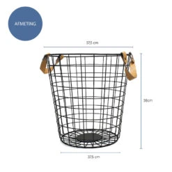 QUVIO Opbergmand Metaal Groot - Zwart -Beste Opslag Winkel 1000071792 0103