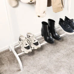 QUVIO Kledingrek Met Schoenen Opbergruimte - Wit -Beste Opslag Winkel 1000071819 0103