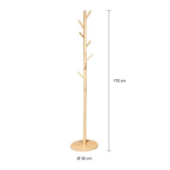QUVIO Staande Kapstok Hout - Licht Bruin -Beste Opslag Winkel 1000071832 0101