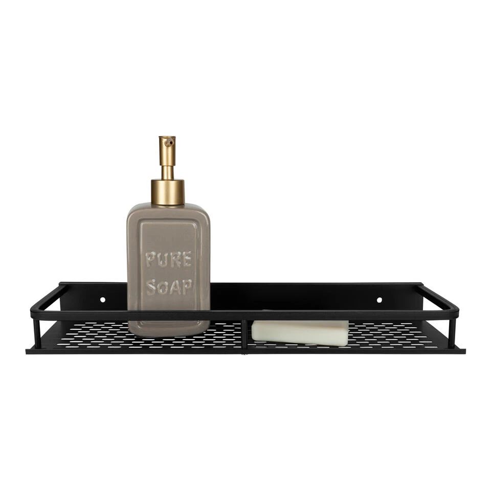 QUVIO Badkamer Plankje Aluminium - Zwart - 40 Cm 3 QUVIO Badkamer Plankje Aluminium - Zwart - 40 Cm