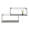 Industrieel Wandschap Timo Vierkant 90 Cm Oud Zilver 23x90x50 Cm Metaal -Beste Opslag Winkel 1000072625