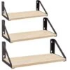 ACAZA Set Van 3 Wandplanken - 30, 35 En 40 Cm Lang - Licht Bruin -Beste Opslag Winkel 1000073989