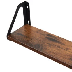 ACAZA Set Van 2 Wandplanken - 40 X 12 X 11 - Bruin Vintage Hout En Zwart -Beste Opslag Winkel 1000073992 0102