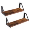 ACAZA Set Van 2 Wandplanken - 40 X 12 X 11 - Bruin Vintage Hout En Zwart