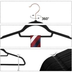 ACAZA Set Van 50 Fluwelen Kledinghangers - Zwart 8 ACAZA Set Van 50 Fluwelen Kledinghangers - Zwart -Beste Opslag Winkel 1000074002 0102