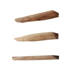 Industriële Wandplanken Durris 60 Cm Set Van 3 - 13x60x4 Cm - Hout - Bruin -Beste Opslag Winkel 1000074117 0102