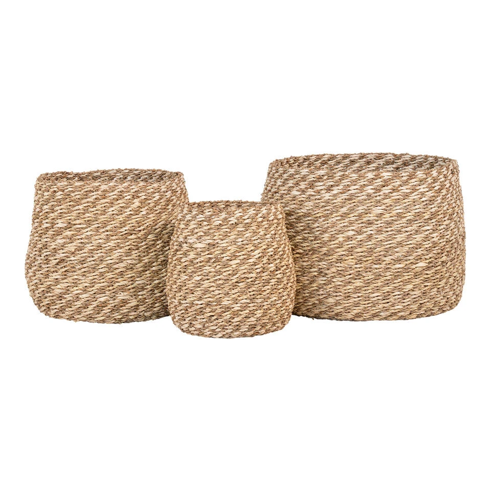 Giga Meubel Bloemenmand Rotan - Set Van 3 - Zeegras Mand Venoso 3 Giga Meubel Bloemenmand Rotan - Set Van 3 - Zeegras Mand Venoso