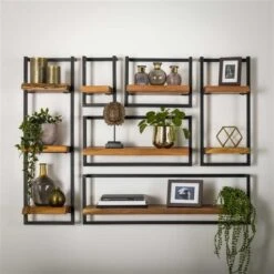 Wandplank Aberdeen 3 X 30 Cm - 25x30x100 Cm - Hout - Bruin 8 Wandplank Aberdeen 3 X 30 Cm - 25x30x100 Cm - Hout - Bruin -Beste Opslag Winkel 1000074135 0102