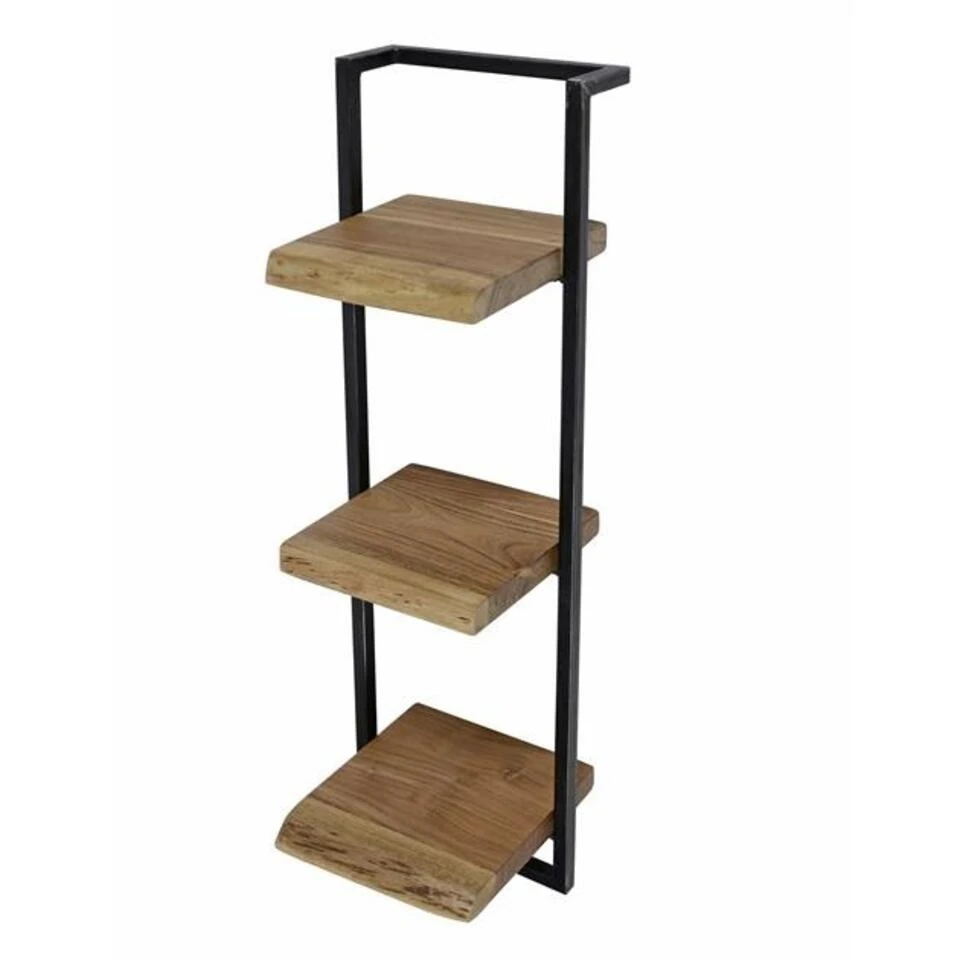 Wandplank Aberdeen 3 X 30 Cm - 25x30x100 Cm - Hout - Bruin 3 Wandplank Aberdeen 3 X 30 Cm - 25x30x100 Cm - Hout - Bruin