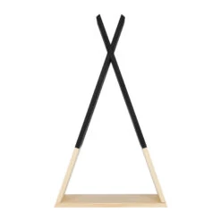 QUVIO Wandplank Driehoek -Hout - Zwart -Beste Opslag Winkel 1000074808 0102