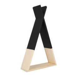 QUVIO Wandplank Driehoek -Hout - Zwart