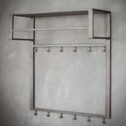 Industriële Kapstok 2x6 - Metaal - Grijs -Beste Opslag Winkel 1000076578 0102