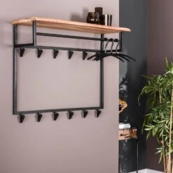 Carter Kapstok Met - Hout - Bruin 8 Carter Kapstok Met - Hout - Bruin -Beste Opslag Winkel 1000076581 0102