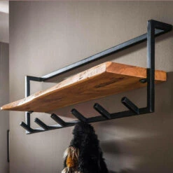 Woody Kapstok Metaal - Hout - Bruin 9 Woody Kapstok Metaal - Hout - Bruin -Beste Opslag Winkel 1000076586 0103