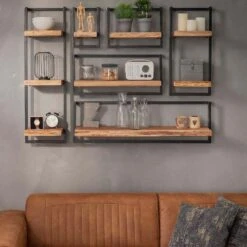 Woody Metaal Wandplank - Hout - Bruin -Beste Opslag Winkel 1000076600 0102