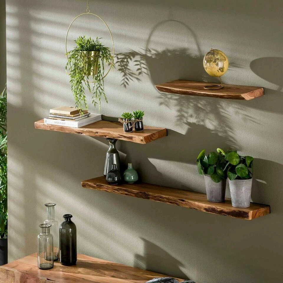 Wandplank Edwin 90cm - Hout - Bruin 5 Wandplank Edwin 90cm - Hout - Bruin - Afbeelding 3