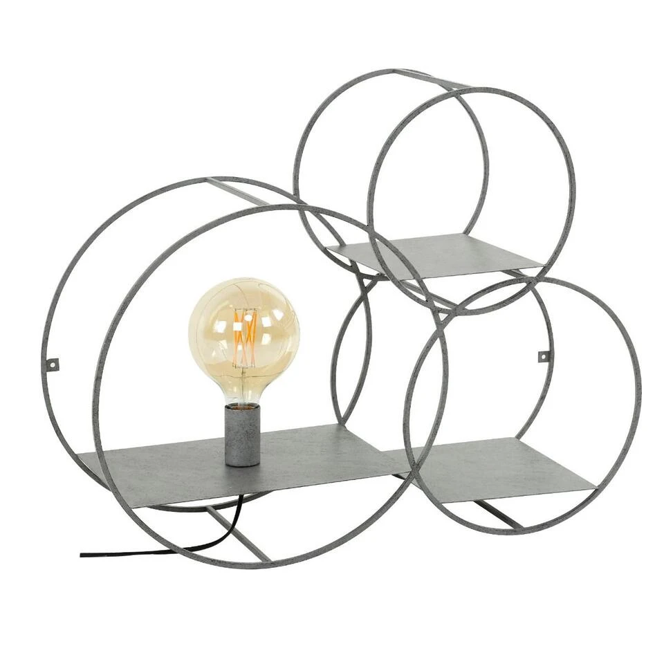 Wietse Wandschap Rond - Metaal - Grijs 3 Wietse Wandschap Rond - Metaal - Grijs