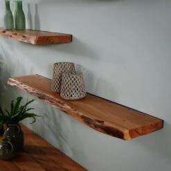 Wandplank Edwin 120cm - Hout - Bruin -Beste Opslag Winkel 1000076611 0103