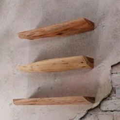 Woody Wandplank Set - Hout - Bruin 8 Woody Wandplank Set - Hout - Bruin -Beste Opslag Winkel 1000076612 0102