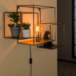 Wietse Wandschap Vierkant - Metaal - Grijs -Beste Opslag Winkel 1000076614 0101