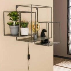 Wietse Wandschap Vierkant - Metaal - Grijs -Beste Opslag Winkel 1000076614 0102