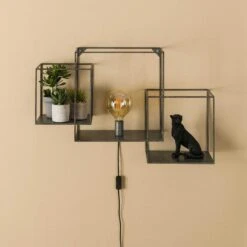 Wietse Wandschap Vierkant - Metaal - Grijs -Beste Opslag Winkel 1000076614 0103