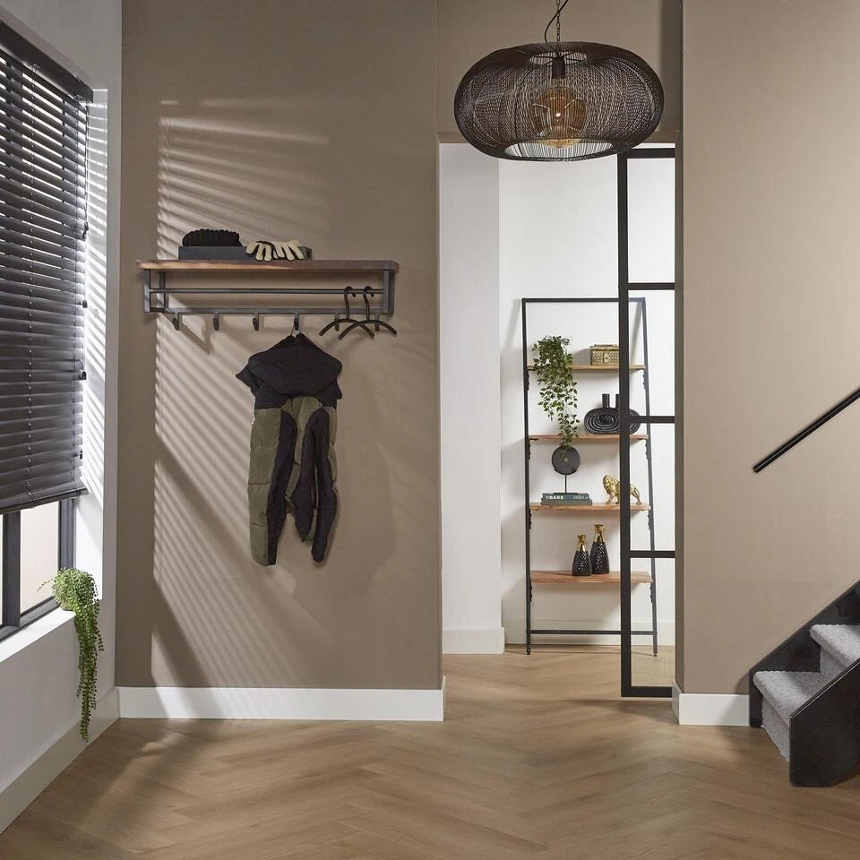 Industriële Kapstok Daya 6 Haaks Notenhout - 30x100x27 Cm - Notenhout - Bruin 4 Industriële Kapstok Daya 6 Haaks Notenhout - 30x100x27 Cm - Notenhout - Bruin - Afbeelding 2