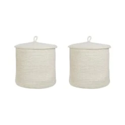 Beliani Mand SILOPI - Wit Katoen