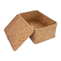 QUVIO Opbergmand - 29 X 19 X 12 Cm - Rotan - Bruin -Beste Opslag Winkel 1000077164 0104
