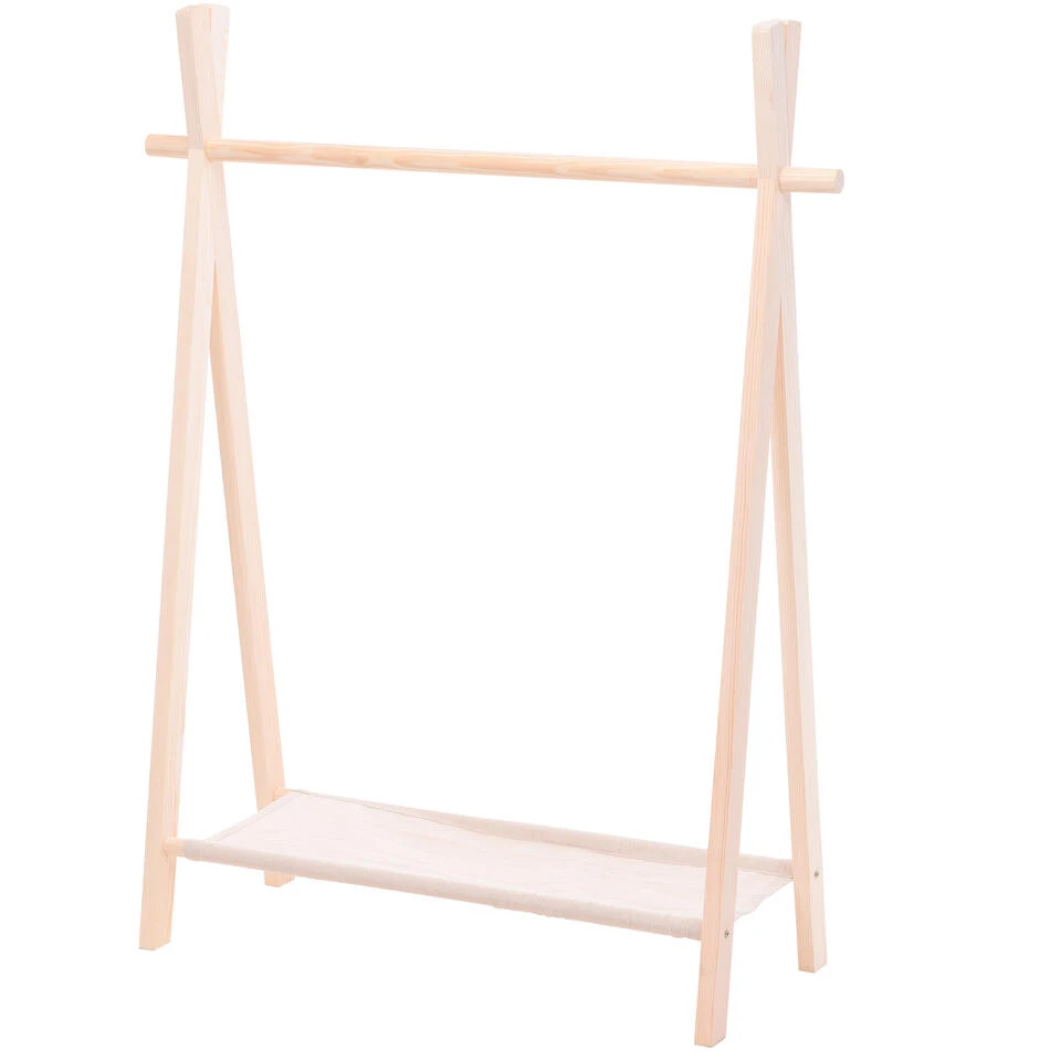 H&S Kledingrek - Voor Kinderen - Hout - 80 X 100 Cm - Kapstok 3 H&S Kledingrek - Voor Kinderen - Hout - 80 X 100 Cm - Kapstok